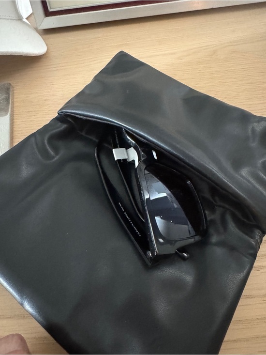 NWT CAROLINA LEMKE Lupin Chunky Rectangular Black Sunglasses main image 6
